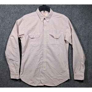 Brooks Brothers Shirt Mens Medium‎ X Slim Red Striped Cotton Button Down Collar